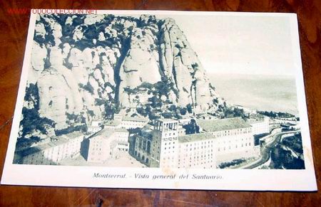 Postais: ANTIGUA POSTAL DE MONTSERRAT - VISTA DEL SANTUARIO - 1950