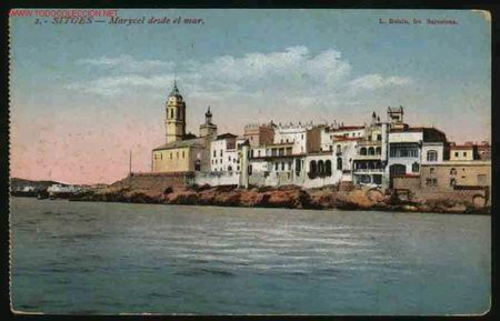 Postales: SITGES - MARYCEL DESDE EL MAR - Foto 1