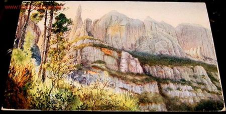 ANTIGUA POSTAL MONTSERRAT - CATALU&Ntilde;A ARTISTICA