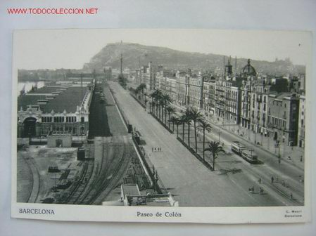 Postales: BARCELONA PASEO DE COLON - Foto 1