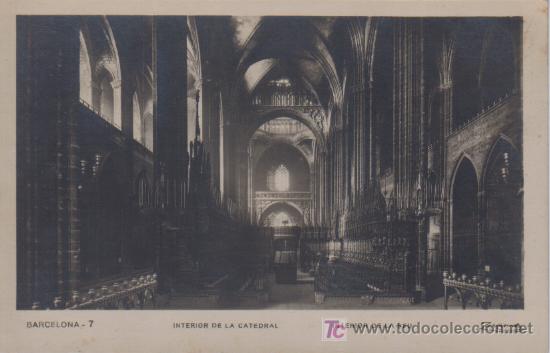 Postales: BARCELONA - INTERIOR DE LA CATEDRAL N&ordm; 7 EDICIONES ADOLFO ZERKOWITZ.- - Foto 1