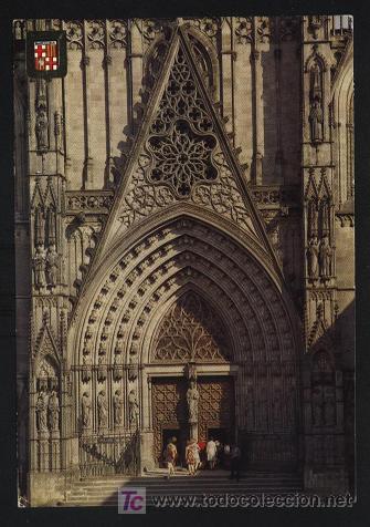 Postales: postal - puerta de la catedral (barcelona) escrita y circulada - Foto 1