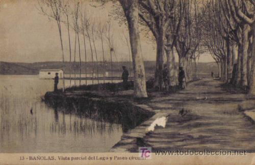 Cartoline: TARJETA POSTAL DE BA&Ntilde;OLAS N&ordm;13. VISTA PARCIAL DEL LAGO Y PASEO CIRCULAR.
