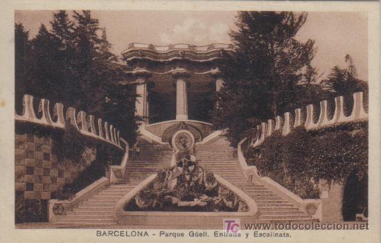 Postales: BARCELONA - PARQUE GUELL. ENTRADA Y ESCALINATA.- - Foto 1