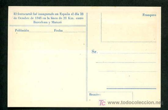 Postales: Matar&oacute;. *Centenario del Ferrocarril 1848-1948* Nueva. - Foto 2