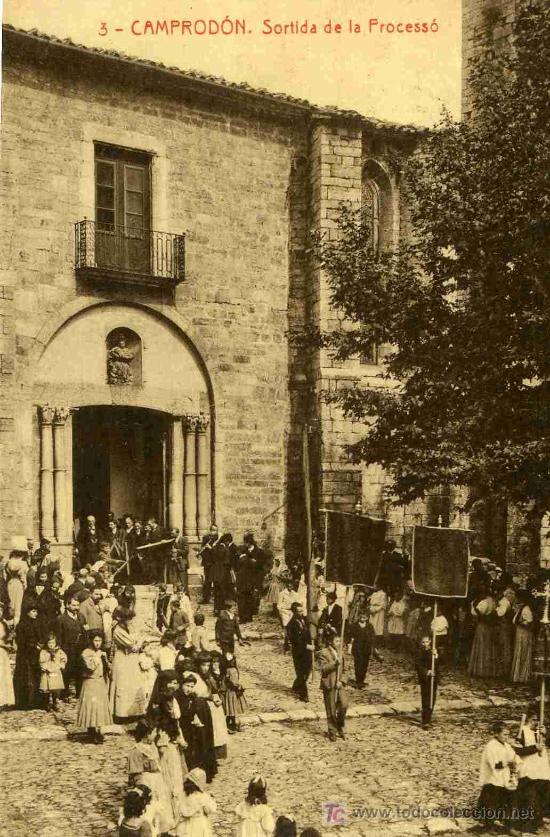 Postales: POSTAL DE CAMPRODON SORTIDA DE LA PROCESSO, CIRCULADA - Foto 1