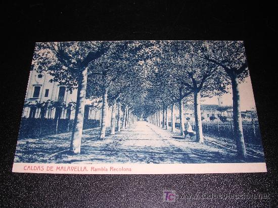 Postales: CALDAS DE MALAVELLA. RAMBLA RECOLONS - Foto 1