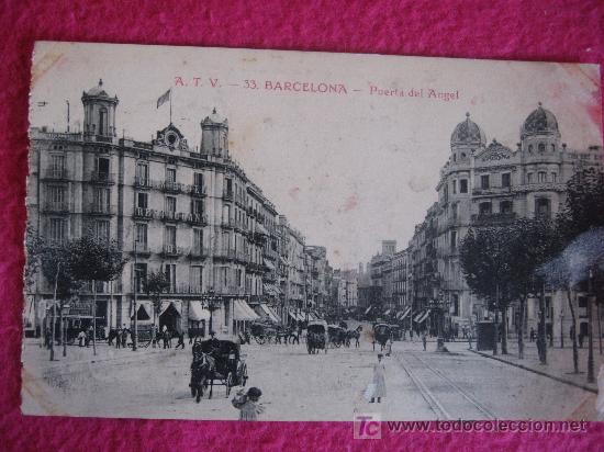 Postales: BARCELONA - PUERTA DEL ANGEL - Foto 1