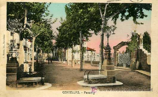 Postales: POSTAL DE CENTELLAS, PASSEIG, CIRCULADA - Foto 1