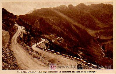 Postales: VALL D'ARAN. ZIG-ZAGS REMUNTANT LA CARRETERA DEL PORT DE LA BONAIGUA.