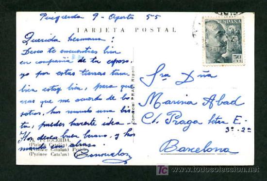 Postales: Puigcerd&agrave;. *Pradera* Ed. Com Prat n&ordm; 74. Circulada. - Foto 2