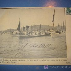 Postales: POSTAL ANTIGUA DE LLORET DE MAR MARINERA, SELLO ALFONSO XIII, 1910 CA.