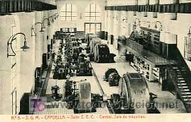 Postales: POSTAL DE CAPDELLA, CENTRAL, SALA DE MAQUINAS - Foto 1