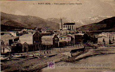 Postales: PORT BOU. VISTA PARCIAL Y CASINO ESPA&Ntilde;A.