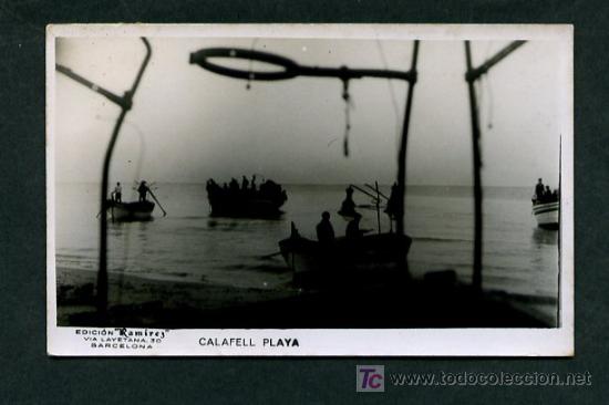 Postales: Calafell. *Playa* Ed. Ram&iacute;rez. Circulada 1944. - Foto 1