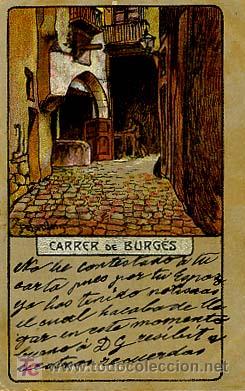 Postales: BARCELONA. CARRER DE BURG&Eacute;S. - Foto 1