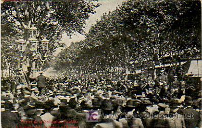 Postkarten: FESTES DE LA SOLIDARITAT CATALANA. L'ARRIBADA DELS SENADORS Y DIPUTATS.