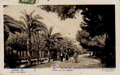 Postales: SITGES. PLAYA DE MODA. PASEO DEL DOCTOR ROBERT. - Foto 1
