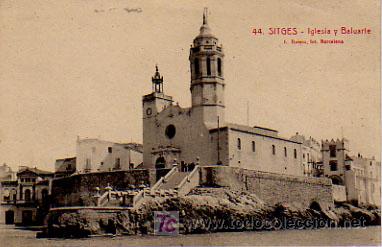 Postales: SITGES. IGLESIA Y BALUARTE. (L. ROISIN). - Foto 1