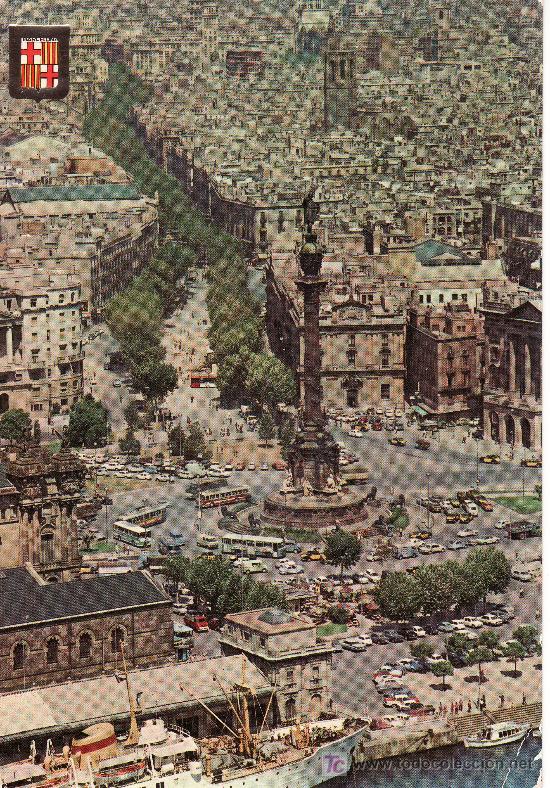 Postales: BARCELONA. MONUMENTO A CRISTOBAL COLON. CIRCULADA. - Foto 1