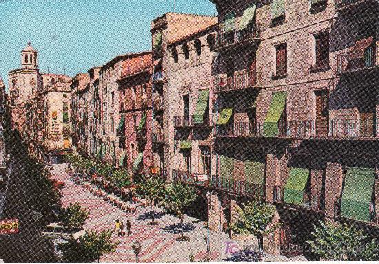 Postales: GERONA. RAMBLA DEL GENERALISIMO .CIRCULADA. - Foto 1