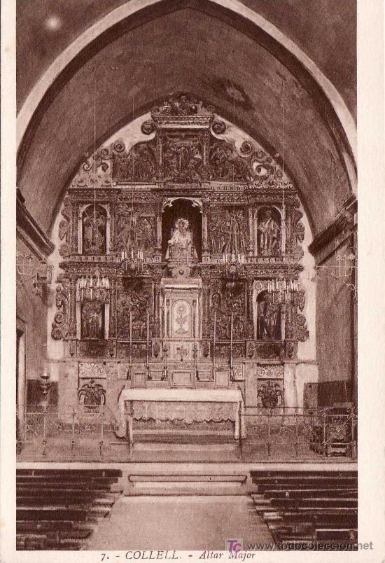 Postales: POSTAL DE COLLELL N&ordm;7 ALTAR MAYOR - Foto 1