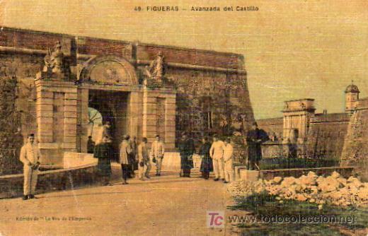 Postales: POSTAL FIGUERAS - AVANZADA DEL CASTILLO - Foto 1