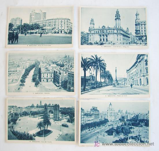 Postales: Lote de 6 postales de Barcelona. - Foto 1