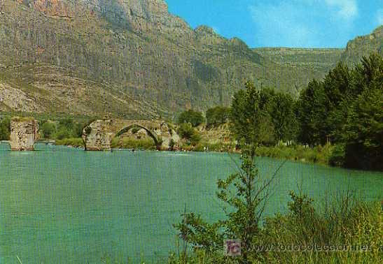 Postales: 4 CAMARASA , LERIDA, PUENTE RAMANO