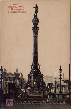Postales: BARCELONA. MONUMENTO A CRISTOBAL COLON. (RSA). - Foto 1