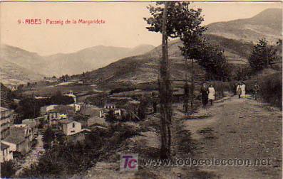 Postales: RIBES. PASSEIG DE LA MARGARIDETA. - Foto 1