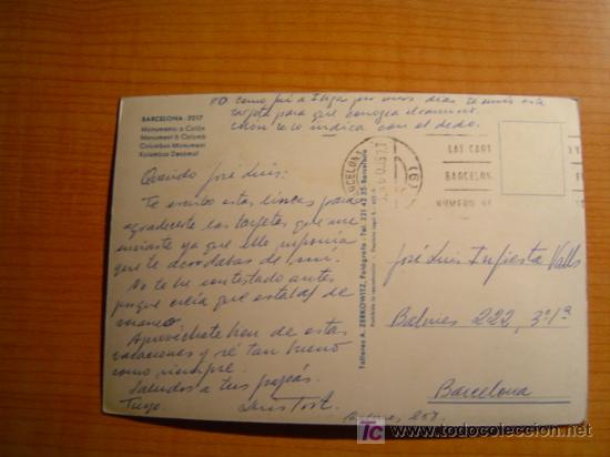 Postales: POSTAL BARCELONA MONUMENTO A COLON - Foto 2