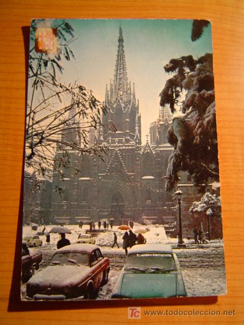 Postales: POSTAL BARCELONA  NEVADA CATEDRAL - Foto 1