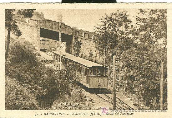 Postales: BARCELONA. TIBIDABO. CRUCE DEL FUNICULAR. - Foto 1