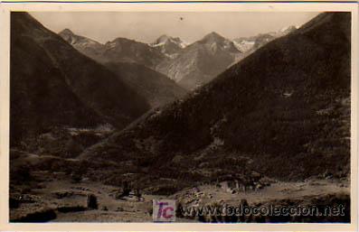 Postales: ARAN. VALL D'ARAN. VALLE DE ARAN. ARTIGA DE LIN Y LA MALADETA AL FONDO. (ZERKOWITZ).