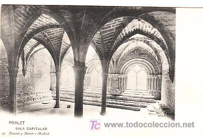 Postales: POSTAL DE POBLET, HAUSER&MENET N&ordm;40, SALA CAPITULAR - Foto 1
