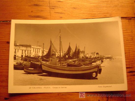 Postales: Postal de Calafell-23.Playa-Grupo de barcas