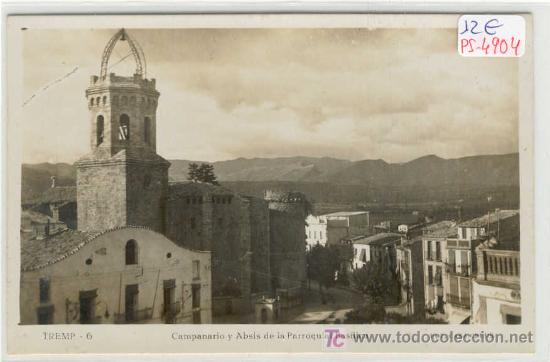 Postales: (PS-4904)POSTAL DE TREMP(LLEIDA)-CAMPANARIO Y ABSIS DE LA PARROQUIAL BASILICA