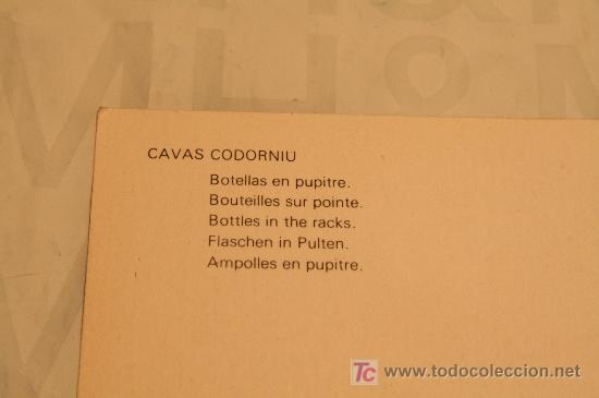 Postales: Postal cavas Codorniu 1976 - Foto 2