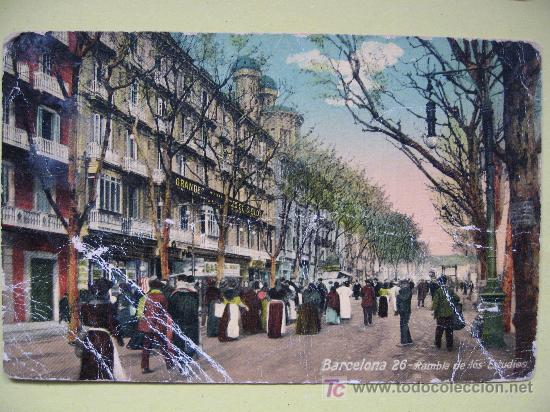 Postales: BARCELONA  -RAMBLA DE LOS ESTUDIOS - SIN CIRCULAR - Foto 1