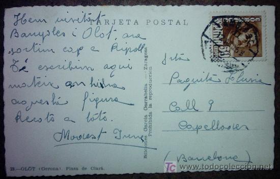Postales: OLOT (GERONA ) . PLAZA DE  CLAR&Aacute;. - Foto 2