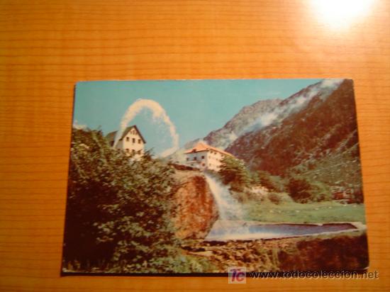 Cartoline: TARJETA POSTAL PIRINEOS CENTRALES CALDAS DE BOHI HOTEL DEL MANANTIALY BA&Ntilde;OS CIRCULADA