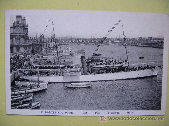 Postales: BARCELONA - PUERTO  -ANIMADA - Foto 1