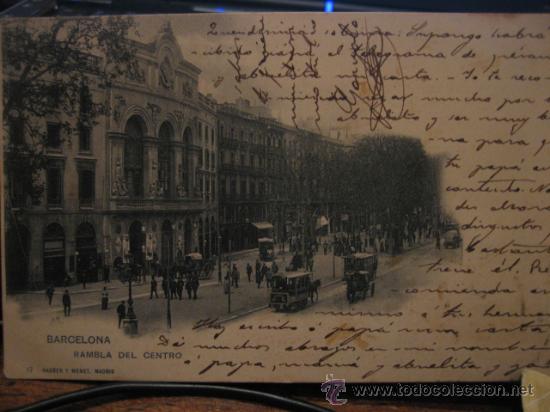 Postales: BARCELONA RAMBLA DEL CENTRO HAUSER Y MENET - Foto 1