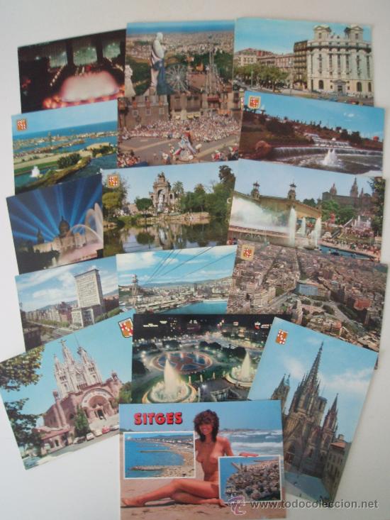 Postales: LOTE DE 16 POSTALES DE BARCELONA - Foto 1