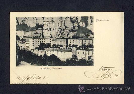 Postales: Postal de MONTSERRAT: Estades i Restaurant (Casa Schoenfeld num.62)