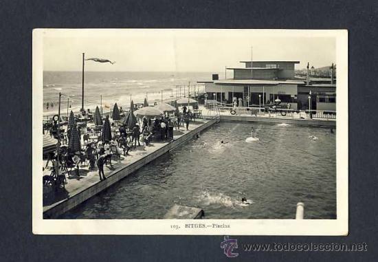 Postales: Postal de SITGES:Piscina (Roisin num.103) - Foto 1