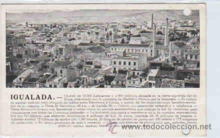 Postales: POSTAL DE IGUALADA  CIRCULADA,  (PERFORADA) - Foto 1