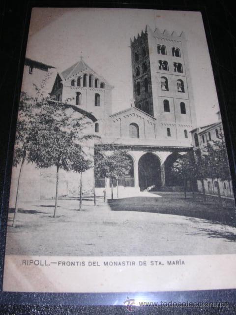 Postales: RIPOLL - FRONTIS DEL MANASTIR DE STA. MARIA - Foto 1