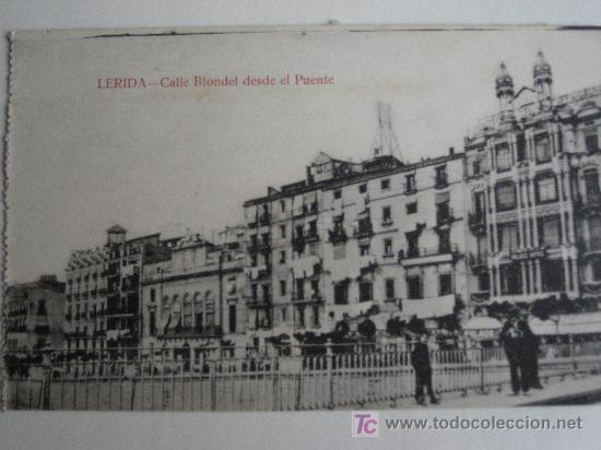 Postais: Lerida . Calle Blondel desde el Puente. Francisco Casas. Papeleria o Objetos de Escritorio